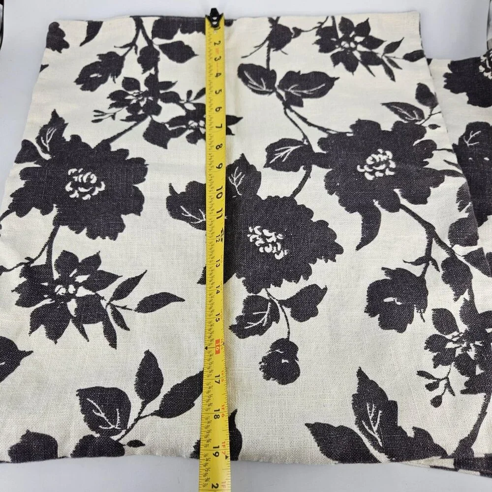 IKEA SVÄRDKRISSLA Pillow Covers Set of 2 20x20 Floral Black White Button Closure